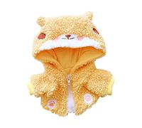 niannyyhouse 20cm Plushie Doll Clothes Corgi Jacket Hoodie 8in Doll Accessories (Yellow)