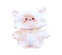 niannyyhouse 20cm Plushie Doll Clothes White Sheep Jacket Hoodie 8in Doll Accessories (White)