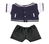 niannyyhouse Baseball Jacket Jeans 20cm Plush Doll Clothes 8in Doll Accessories (Dark Blue)