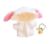 niannyyhouse Beige Rabbit Ear Coat Carrot Backpack 20cm Plushie Doll Clothes (Beige)