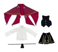 niannyyhouse BJD Doll Clothes for 1/4 Ball Jointed Dolls, Magic Robe Set Suitable for Girls and Boys, Action Figure Dress Up Accessories (Red+Black, 1/4BJD-Girl)