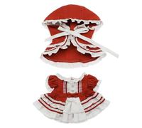 niannyyhouse Dresses Ponchos Dress Outfit 20 cm Plush Doll Clothes Dress Up (Red)