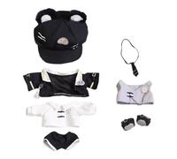 niannyyhouse Hat Coat White Shirt Pants Tie Vest Shoes Panda Pattern Outfit 20cm 8in Plush Doll Clothes