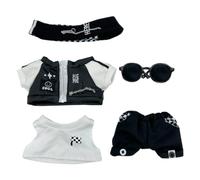 niannyyhouse Headwear Jacket Vest Pants Glasses Cool Wild Outfit 20cm Plush Doll Clothes