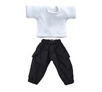 niannyyhouse Ob11 Clothes Dress up Solid Color T-Shirt Pants Camouflage Overalls 1/12 BJD Doll 4.3 inches Body Figure Accessories (Black)