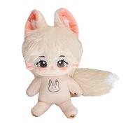 niannyyhouse Rabbit Ears Boy Stuffed Body Tail 20cm Plush Doll Wearable Clothing (3-With Skeleton)