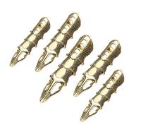 Niansee 5Pcs Resizable Full Finger Ring Claws Armor Gold Knuckle Metal Amour Finger Claws Rings Adjustable Size Cosplay Halloween Costume Jewelry Gifts Decoration, M, Stainless Steel, No Gemstone