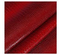 NIANTONG Crocodile Pattern Faux Leather Sheets Glossy PU Faux Leather Upholstery Fabric by the Meter 138cm 54'' Wide for Sofa Chair Seat Cover, DIY Crafts(Color:red)