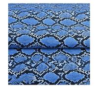 NIANTONG PU Faux Leather Fabric for Upholstery 138x100cm/54''x39'' Snake Skin Pattern Waterproof Leatherette For Hair Bows, Earrings, Seat Cover, DIY Crafts(Color:blue 4)