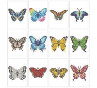 Nianxi 12Pcs Butterfly Mini Diamond Painting Kits for Adults,Insect Small Diamond Art Kit Full Round Drill,Gem Art for Beginner,Gifts,Home Wall Decor (Butterfly)