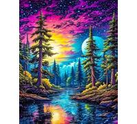 Nianxi Forest Paint by Numbers for Adults,Painting by Numbers Kits Canvas,DIY Easy Cheerful Painting for Beginners,Gifts,Wall Decor (Tranquil Forest)