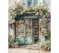 Nianxi Paint by Numbers for Adults,Painting by Number Kits Canvas,DIY Easy Cheerful Painting for Beginners,Wall Decor,Gifts (Bookshop)