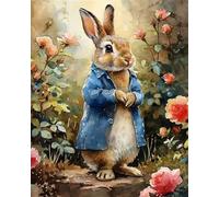 Nianxi Rabbit Paint by Numbers for Adults,Animal Painting by Number Kits Canvas,Easy Cheerful Painting DIY for Beginners,Home Wall Decor (Rabbit)