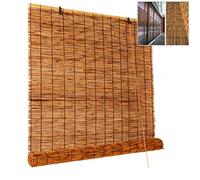 NIANXINN Bamboo Roller Blinds,Natural Made of Reed,Premium Retro Straw Blinds, Light Filtering Roll Up Blinds with Valance,Decorative Curtains,for Outdoor/Indoor,Custom (100x180cm/39x71)