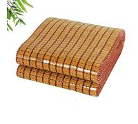 NIANXINN Home Carbonized Bamboo Mat,Summer Sleeping Mat Foldable Bamboo Mat Bed,Breathable Cooling Bed Cover Bed Mattress Topper Pad Cushion,for Bedroom Bed Sofa Chair (150x200cm(59x78.7in))