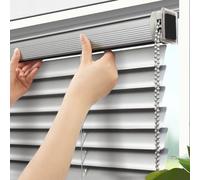 NIANXINN Indoor Aluminum Venetian Blinds,No Drilling Light Filtering Horizontal Window Blinds & Shades,Silver 25mm Slat Blackout Curtain,for Home Office,Custom,Width x Height (60cm x 110cm)