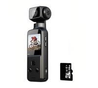 NIANYINU 4K HD Anti-Shake Pocket K1 Sports Camera Mini Handheld Camera Outdoor Cycling Video Camera 64GB Included