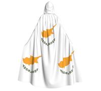 Nianyuer Adult Halloween Hooded Cape Cloak,Flag of Cyprus Print Party Costume Accessory for Cosplay & Events