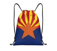 Nianyuer Arizona Flag Print Drawstring Backpack Gym Bag Lightweight Sport Sackpack Foldable Gym Sack S