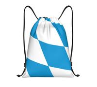Nianyuer Bavarian flag Print Drawstring Backpack Gym Bag Lightweight Sport Sackpack Foldable Gym Sack M