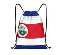 Nianyuer Costa Rica Flag Print Drawstring Backpack Gym Bag Lightweight Sport Sackpack Foldable Gym Sack S