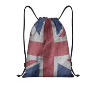 Nianyuer Dark England Flag Print Drawstring Backpack Gym Bag Lightweight Sport Sackpack Foldable Gym Sack S