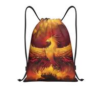 Nianyuer Fantasy Phoenix Print Drawstring Backpack Gym Bag Lightweight Sport Sackpack Foldable Gym Sack S
