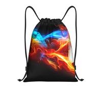 Nianyuer Fire Dragon Roll soccer Print Drawstring Backpack Gym Bag Lightweight Sport Sackpack Foldable Gym Sack M