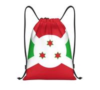 Nianyuer Flag of Burundi Print Drawstring Backpack Gym Bag Lightweight Sport Sackpack Foldable Gym Sack M