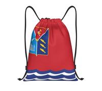 Nianyuer Flag of Magadan Print Drawstring Backpack Gym Bag Lightweight Sport Sackpack Foldable Gym Sack S