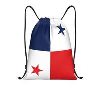 Nianyuer Flag of Panama Print Drawstring Backpack Gym Bag Lightweight Sport Sackpack Foldable Gym Sack S