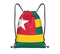 Nianyuer Flag of Togo Print Drawstring Backpack Gym Bag Lightweight Sport Sackpack Foldable Gym Sack S