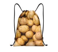 Nianyuer Garden Potatoes Print Drawstring Backpack Gym Bag Lightweight Sport Sackpack Foldable Gym Sack S