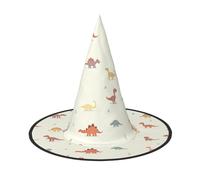 Nianyuer Halloween Witch Hat for Adults,Cute Dinosaurs Print Spooky Pointed Hat,Lightweight Party Costume Headwear
