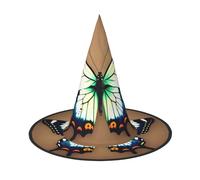 Nianyuer Halloween Witch Hat for Adults,Cute little butterfly Print Spooky Pointed Hat,Lightweight Party Costume Headwear