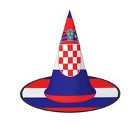Nianyuer Halloween Witch Hat for Adults,Republic of Croatia flag Print Spooky Pointed Hat,Lightweight Party Costume Headwear