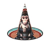 Nianyuer Halloween Witch Hat for Adults,The silent monkey Print Spooky Pointed Hat,Lightweight Party Costume Headwear