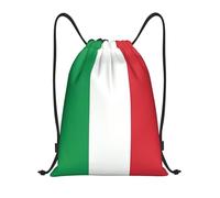 Nianyuer italy flag Print Drawstring Backpack Gym Bag Lightweight Sport Sackpack Foldable Gym Sack M
