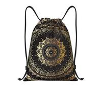 Nianyuer Kaleidoscope Mandala Print Drawstring Backpack Gym Bag Lightweight Sport Sackpack Foldable Gym Sack S