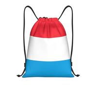 Nianyuer Luxembourg flag Print Drawstring Backpack Gym Bag Lightweight Sport Sackpack Foldable Gym Sack M