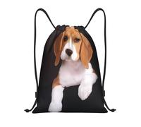 Nianyuer ovely Pet Dog Beagle Print Drawstring Backpack Gym Bag Lightweight Sport Sackpack Foldable Gym Sack M