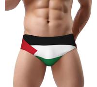 Nianyuer Palestine flag Print Men's Briefs 3D Pouch Underwear Trunks,Stretchy Low Rise Slips for Daily Support XL Black
