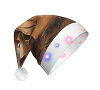 Nianyuer pheasant hunting Print Adult Light Up Santa Hat, Christmas Cap with 3 LED Flashing Modes, Xmas Party Headwear