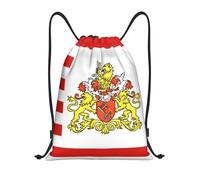 Nianyuer Senate of Bremen flag Print Drawstring Backpack Gym Bag Lightweight Sport Sackpack Foldable Gym Sack M