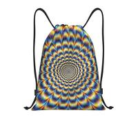 Nianyuer spiral optical illusion gif Print Drawstring Backpack Gym Bag Lightweight Sport Sackpack Foldable Gym Sack M