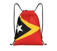 Nianyuer Timor-Leste flag Print Drawstring Backpack Gym Bag Lightweight Sport Sackpack Foldable Gym Sack M