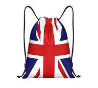 Nianyuer UK Flag Print Drawstring Backpack Gym Bag Lightweight Sport Sackpack Foldable Gym Sack S