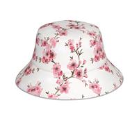 Nianyuer Unisex Bucket Hat, Cherry Blossom Fishmen Hat Reflective Sun Protection Cap for Outdoor Travel Hiking
