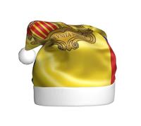 Nianyuer Vivid Andorra Flag Print Christmas Hat Santa Hat Fun Party Headwear, Soft Plush for Family Holiday
