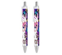 Niapessel Black Pens Ballpoint Pen Ball Point Pen Smooth Writing Gel Pens Retractable 0.5 Fine Point for School Office Cute Llama Alpaca Pattern 2 PCS